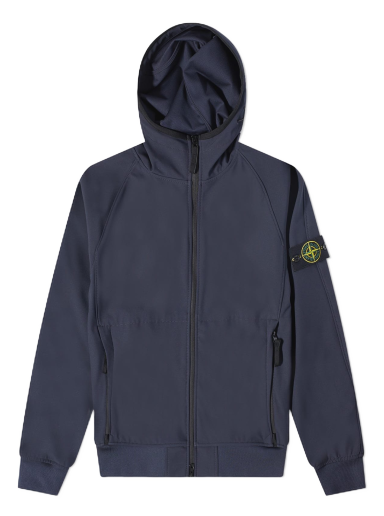 Vindjakke Stone Island Light Soft Shell-R Hooded Jacket Mørkeblå | 781540927-V0020