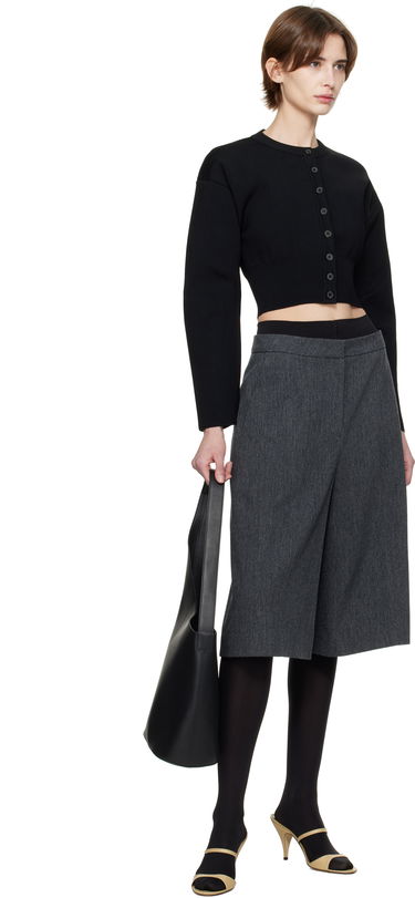 Sweater WARDROBE.NYC WARDROBE.NYC Matte Cropped Cardigan Sort | W1096F24MV, 3