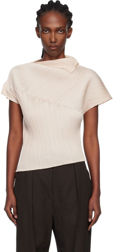T-shirts og tank tops Pleats Please Issey Miyake Pleats Please Issey Miyake Pleated Asymmetric Leap Top Beige | PP58JK461, 0