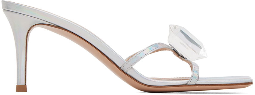 Sneakers og sko Gianvito Rossi Jaipur Rhinestone Heeled Sandals Metalisk | G16780.70RIC.MET, 0