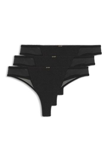 Trusser BOSS Three-pack of thongs with mesh inserts Sort | 50550374, 0