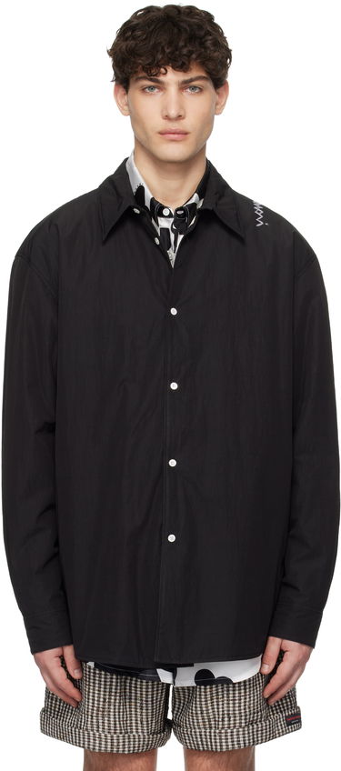 Skjorte Marni Marni Crinkled Nylon Blend Overshirt Sort | CUMU0333SW UTP786, 0