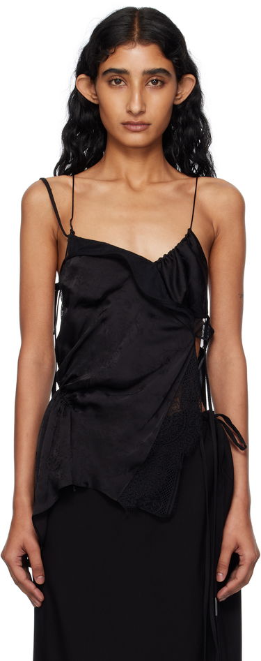 Tanktop Ann Demeulemeester Vepa Ramage Jacquard Slip Top Sort | B0012832-FA611-099, 0