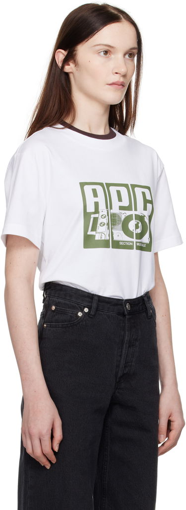 T-shirt A.P.C. Graphic Print Cotton T-Shirt Mørkeblå | COBQX-M26485, 4