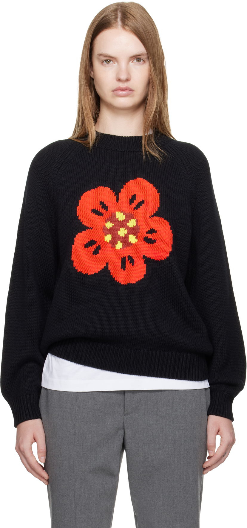 Sweater KENZO Kenzo Paris 'Boke Flower' Knit Sweater Sort | FF62PU7193LA