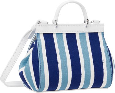 Håndtaske Dolce & Gabbana Dolce&Gabbana Sicily Striped Canvas Crossbody Bag Blå | EB0003 AD591, 2