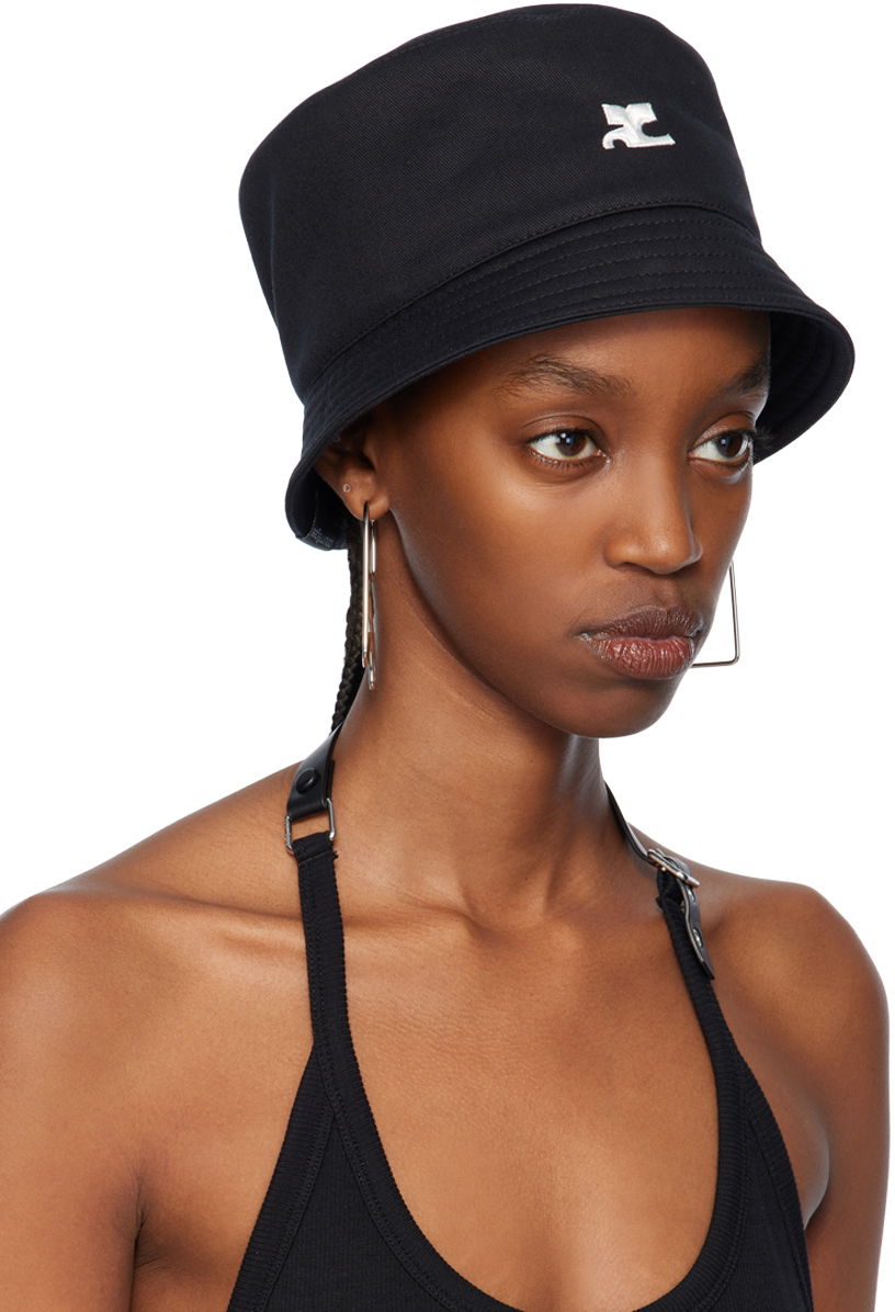 Kasket Courrèges Signature Bucket Hat Sort | 124ACP005CO0024, 1