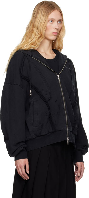Sweatshirt Feng Chen Wang Feng Chen Wang Deconstruction Zip-Up Hoodie Sort | FUS19HD01, 4