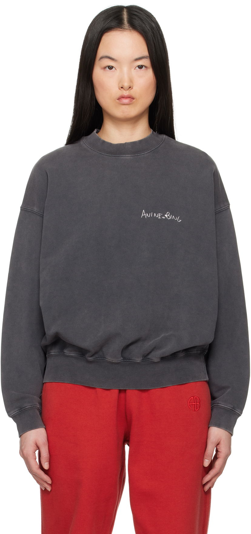 Sweatshirt Anine Bing Anine Bing Jaci Lyrics Sweatshirt Grå | A-08-10904-WBL1