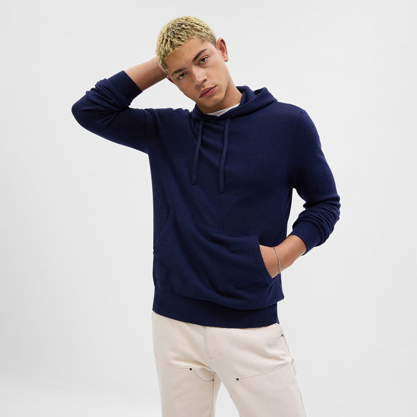 Sweatshirt GAP Cashsoft Hoodie Navy Uniform Mørkeblå | 774229-02