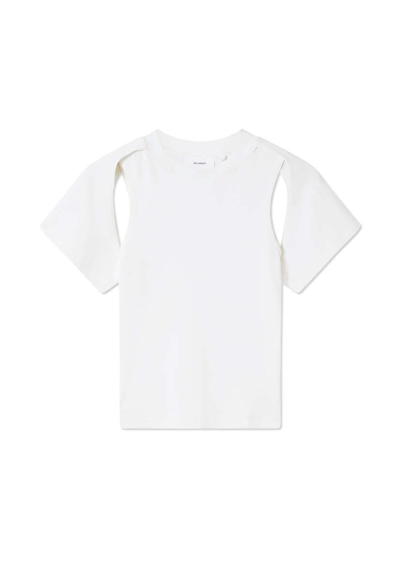 T-shirt AXEL ARIGATO Solar Cut-Out Shoulder T-Shirt Hvid | A3418001