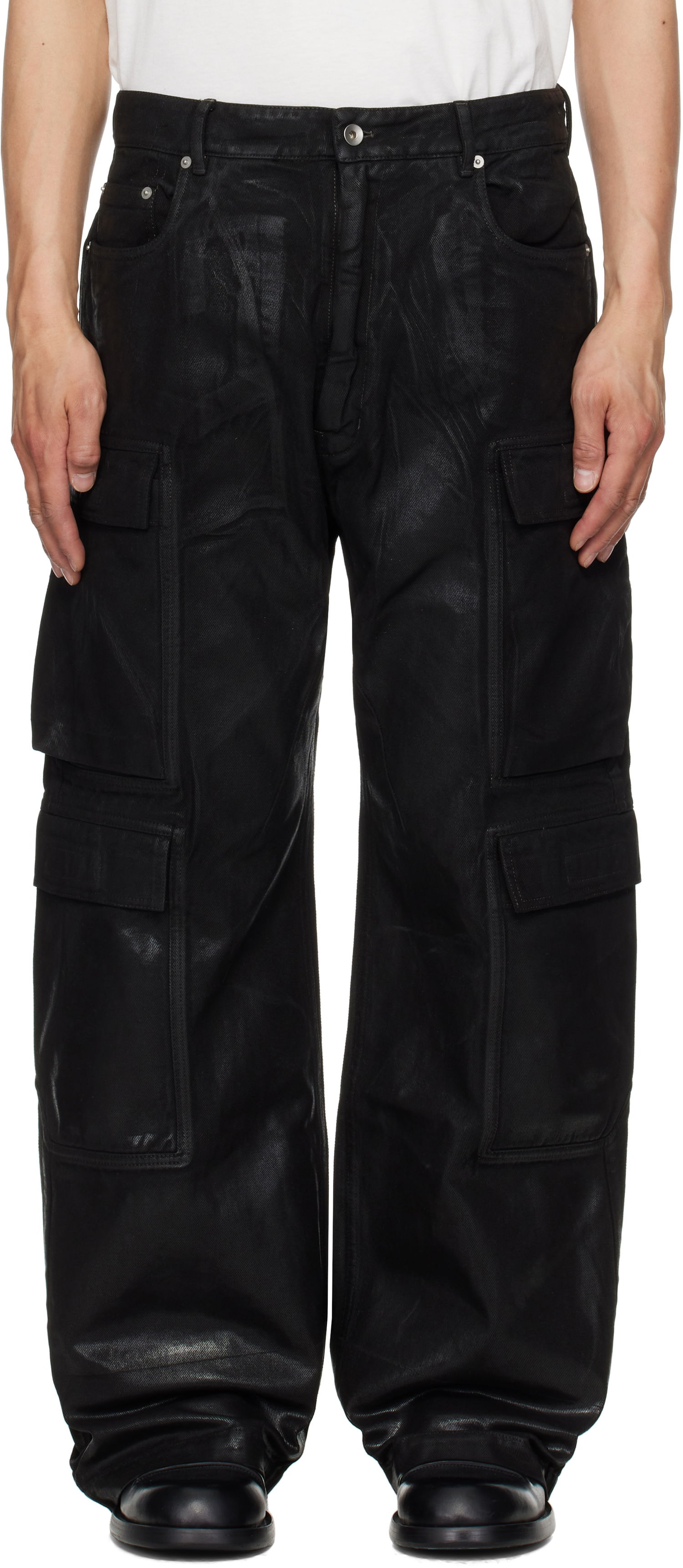 Cargo bukser Rick Owens Rick Owens DRKSHDW Hollywood Double Cargo Pants Sort | DU01E3361 DCF, 0