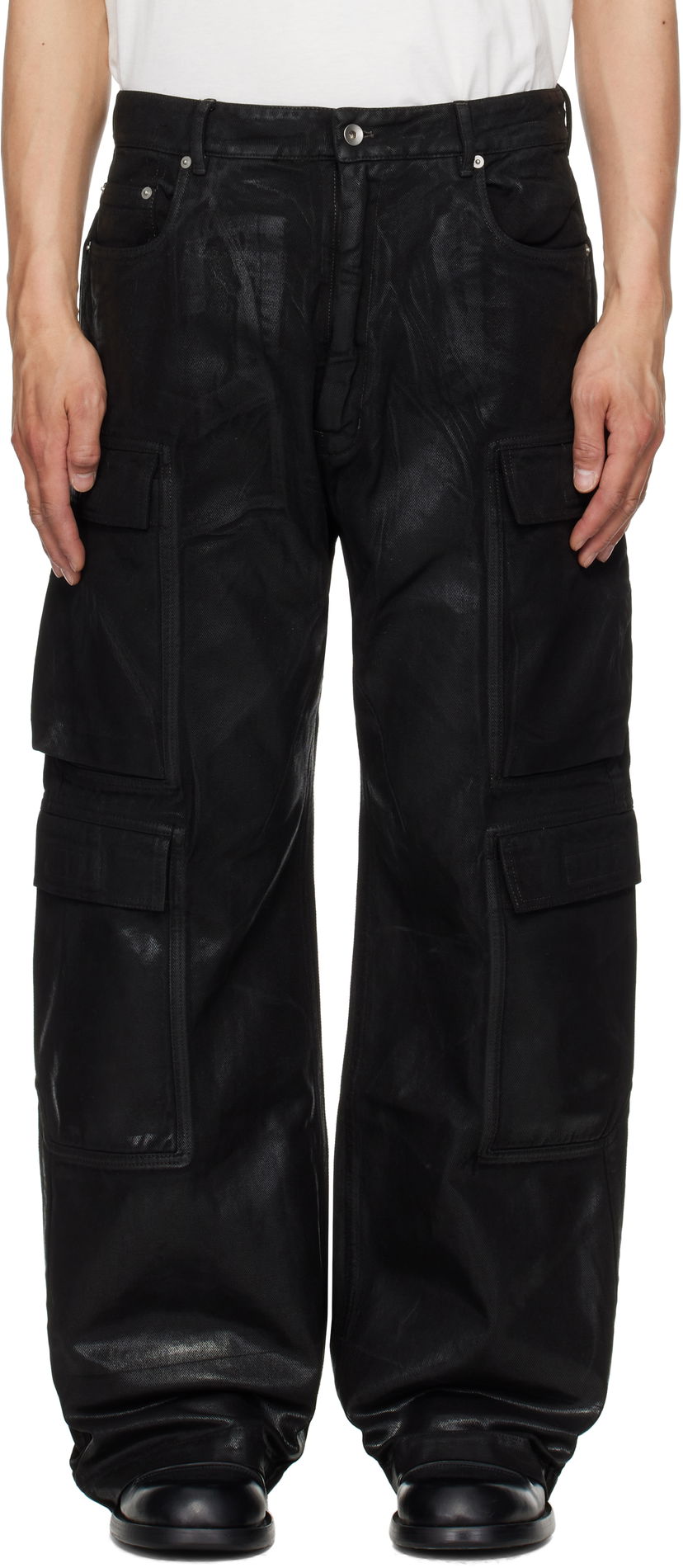 Cargo bukser Rick Owens Rick Owens DRKSHDW Hollywood Double Cargo Pants Sort | DU01E3361 DCF