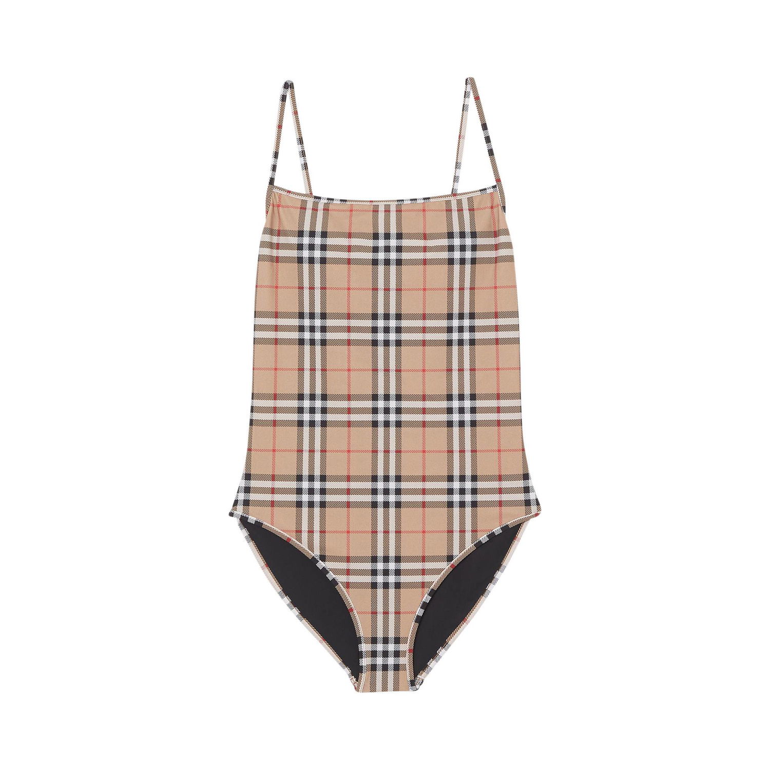 Badetøj Burberry Check Print One-Piece Swimsuit Beige | 8009009, 1