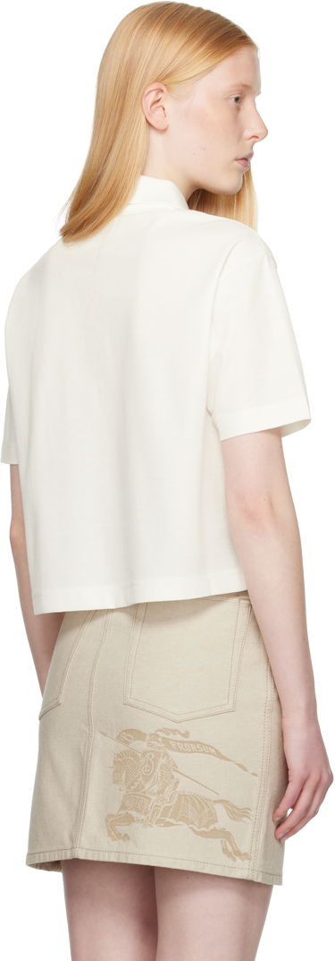 Polo skjorte Burberry Burberry Cropped Cotton Polo Hvid | 8110085, 2