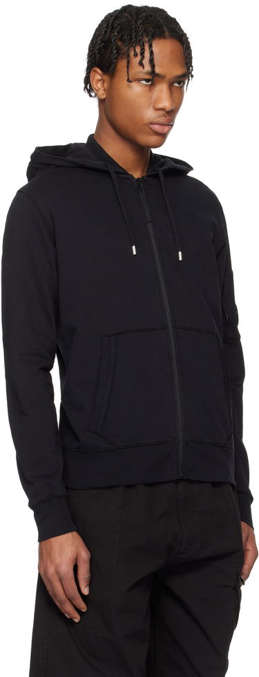 Sweatshirt C.P. Company C.P. Company Light Fleece Full Zip Hoodie Sort | 18CMSS057A-002246G, 1