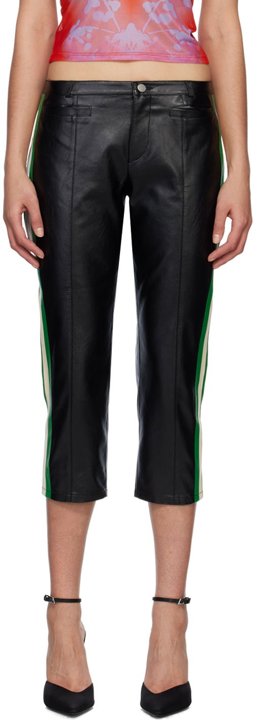 Bukser Miaou Miaou Capri Faux-Leather Trousers Sort | 1035VLBLK