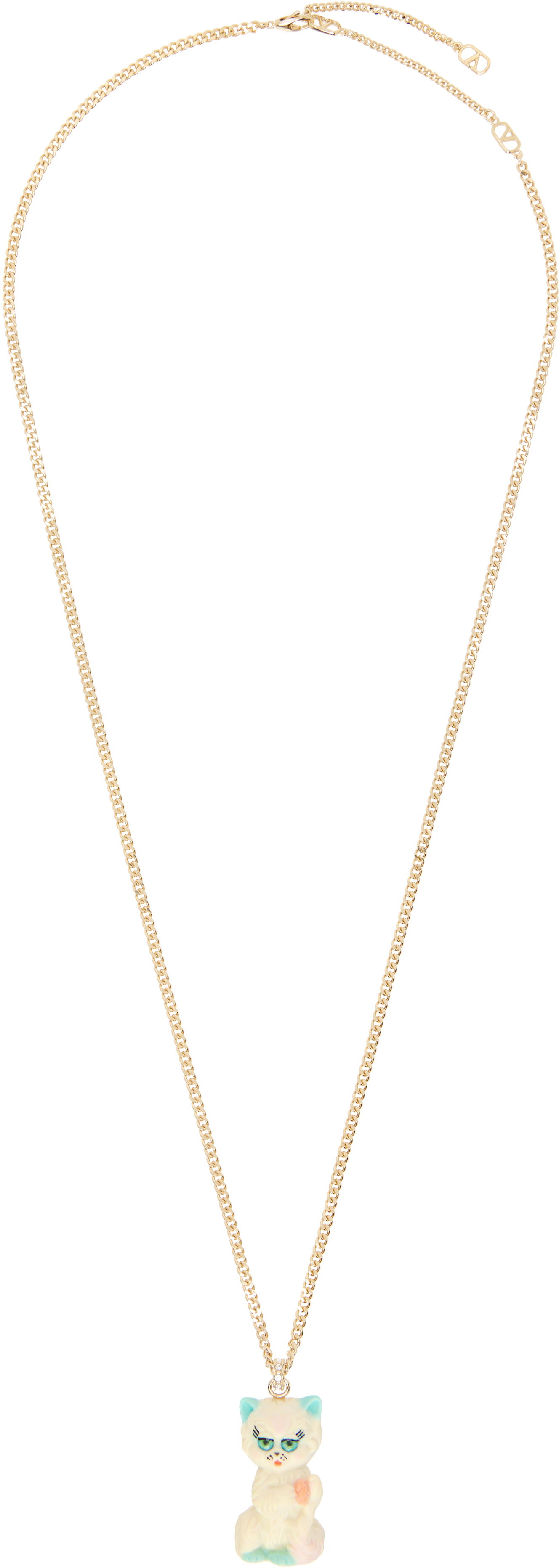 Halskæde Valentino Valentino Garavani 'Le Chat De La Maison' Cat Pendant Necklace Gul | 7Y2J0AL5QYE, 0