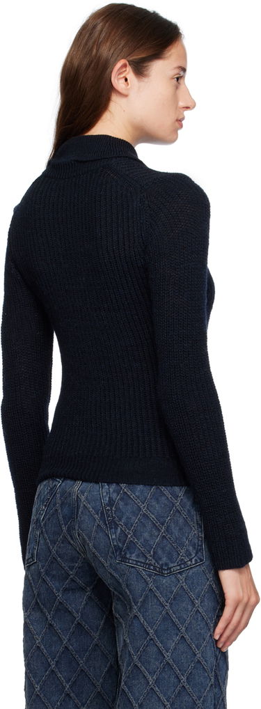Sweater rag & bone Madix Knit Polo Top Blå | WAS24F023PB23, 2
