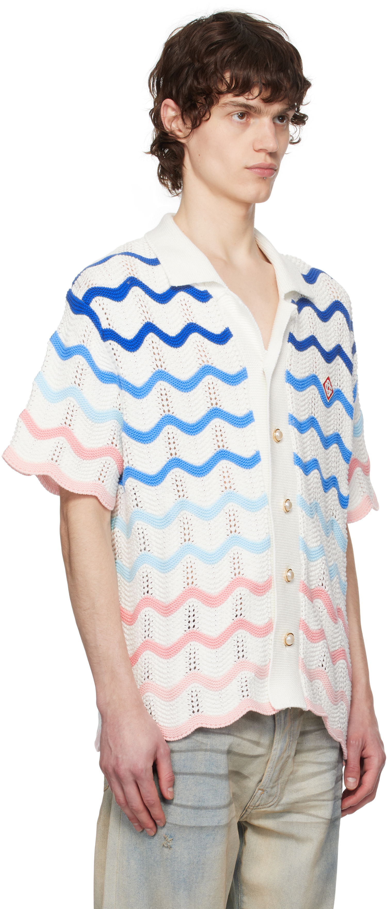 Sweater Casablanca Casablanca Gradient Wave Crochet Shirt Flerfarvet | MPS25-KW-848-01, 1