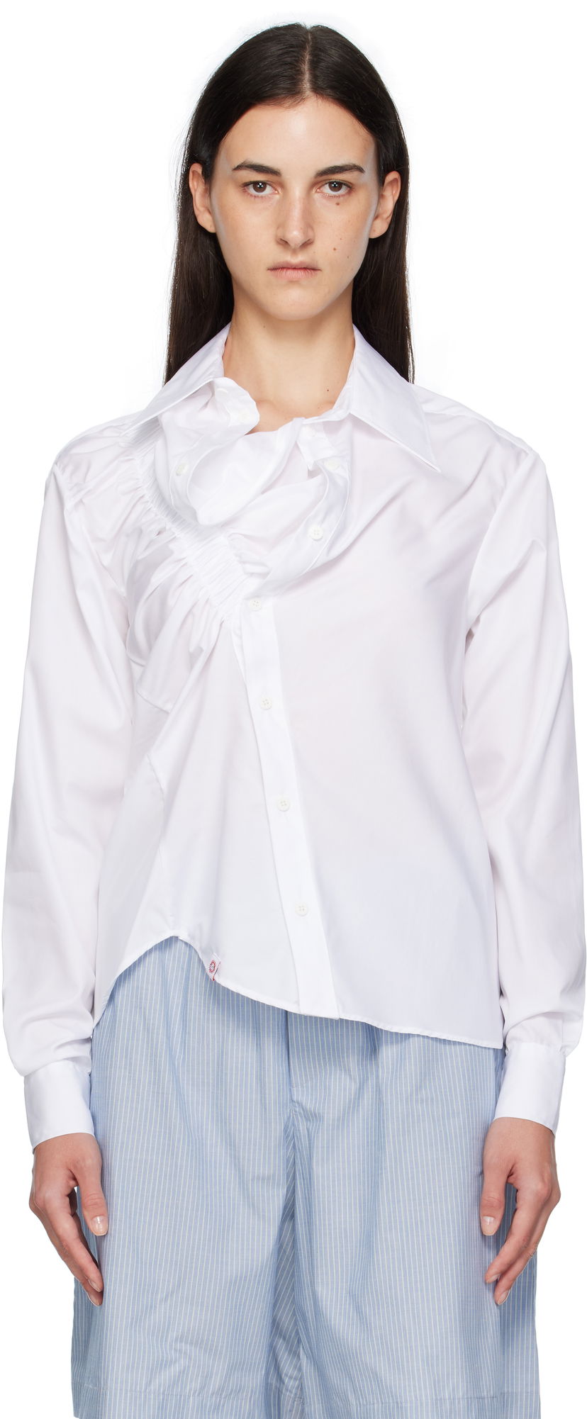 Skjorte Charles Jeffrey Loverboy Charles Jeffrey LOVERBOY Ruffle Shirt Hvid | 52070202
