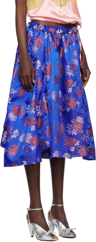 Nederdel Comme des Garçons Comme des Garçons Jacquard Pattern Midi Skirt Blå | GO-S002-051-1, 1