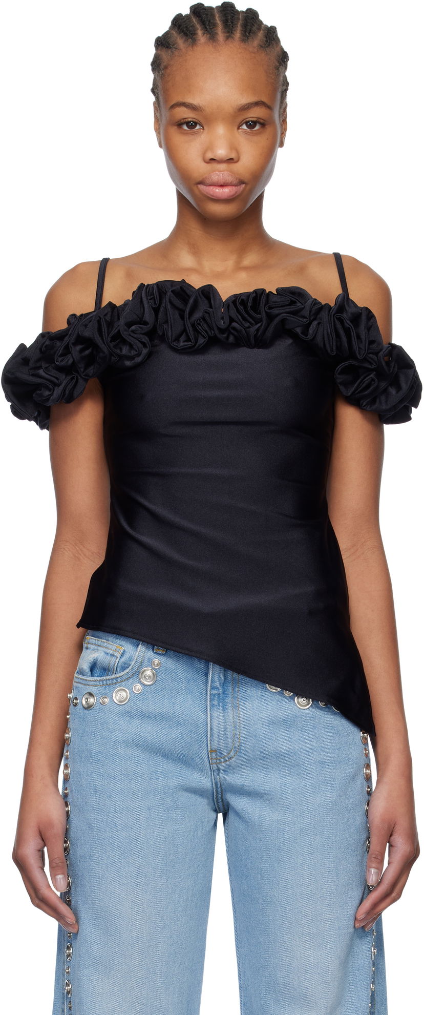 Tanktop Coperni Coperni Ruffle Camisole Top Sort | COPT79F5001