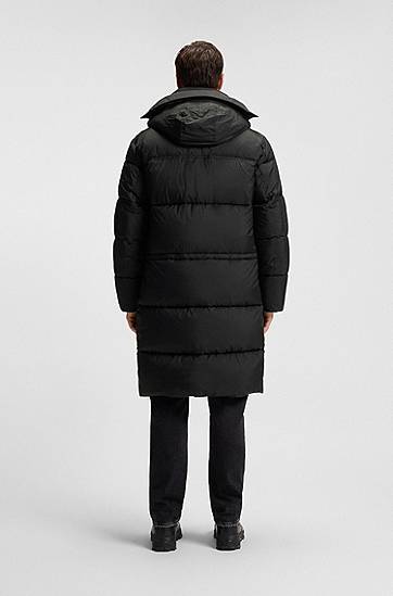 Parka BOSS Water-repellent long parka jacket Sort | 50543617, 1