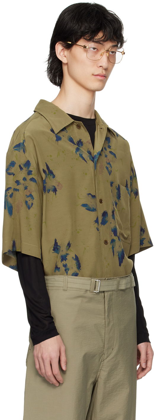 Skjorte LEMAIRE LEMAIRE Men's Summer Floral Print Shirt Grøn | SH1101 LF1262, 1