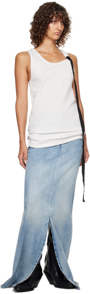 Tanktop Ann Demeulemeester Ann Demeulemeester Seva Ribbed Tank Top Hvid | 2520-W-JTO20-FA659-003, 3