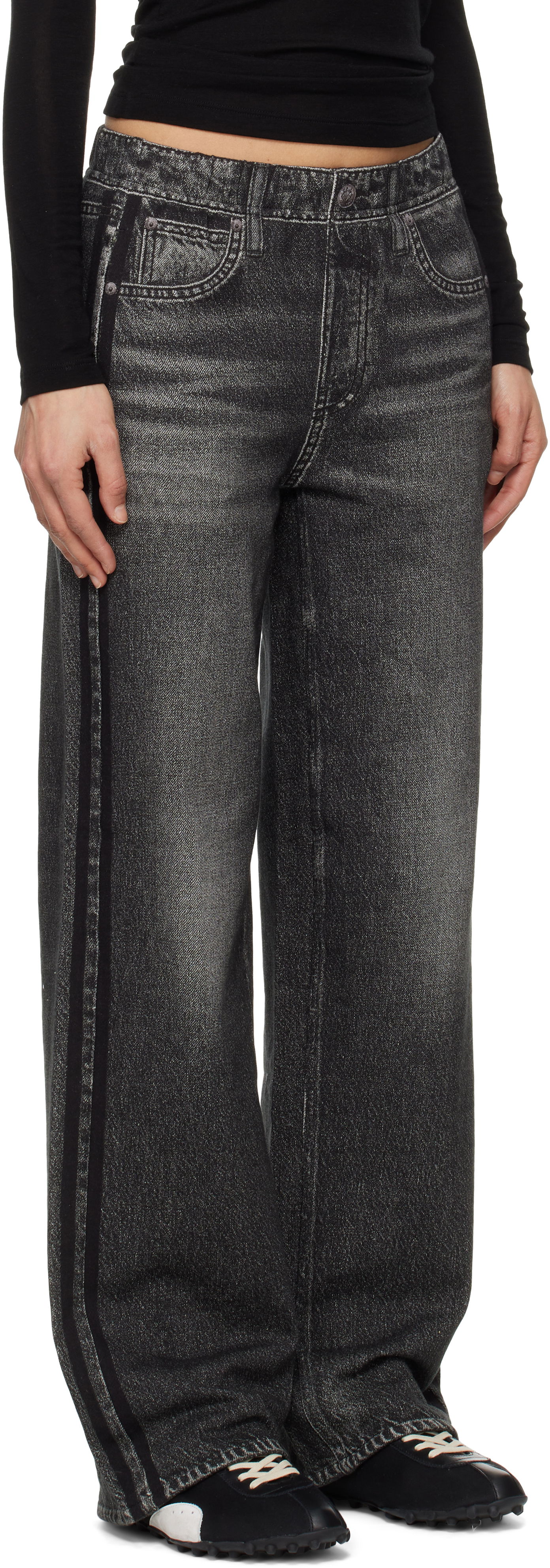 Jeans rag & bone Rag & Bone Miramar Terry Wide-Leg Track Pants Grå | WCW25S70018201, 1