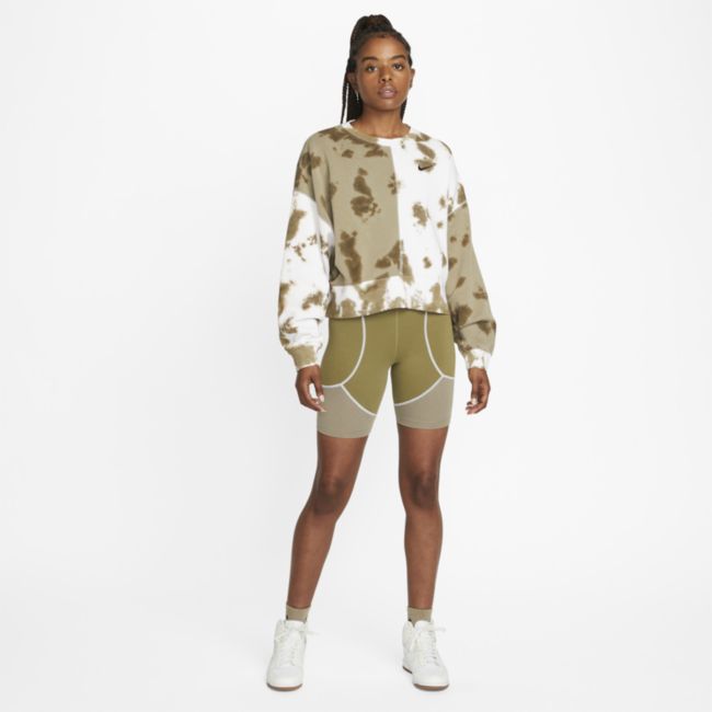 Sweatshirt Nike Oversized Fleece Tie-Dye Crew Sweatshirt Flerfarvet | DM6357-351, 0