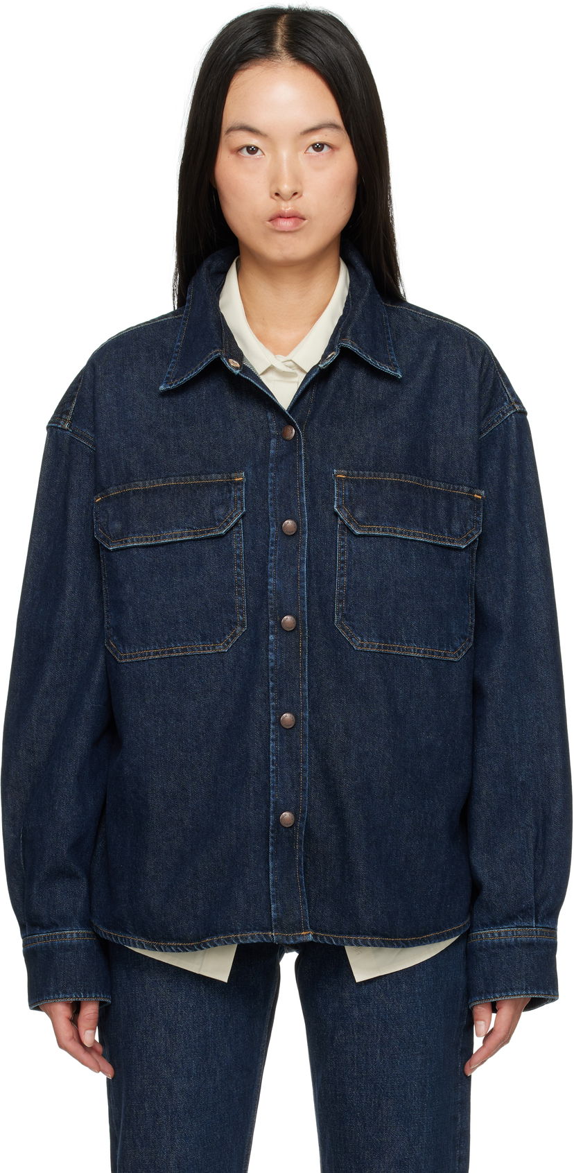 Skjorte AGOLDE Gwen Slice Denim Shirt Blå | A7299-1547