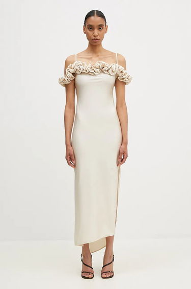 Kjole Coperni Maxi Ruffle Dress Beige | COPR113545, 0