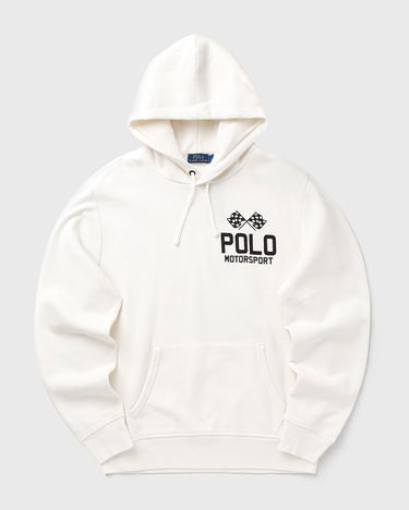 Sweatshirt Polo by Ralph Lauren Polo Motorsport Long Sleeve Hoodie with Kangaroo Pocket Hvid | 710972613001, 0