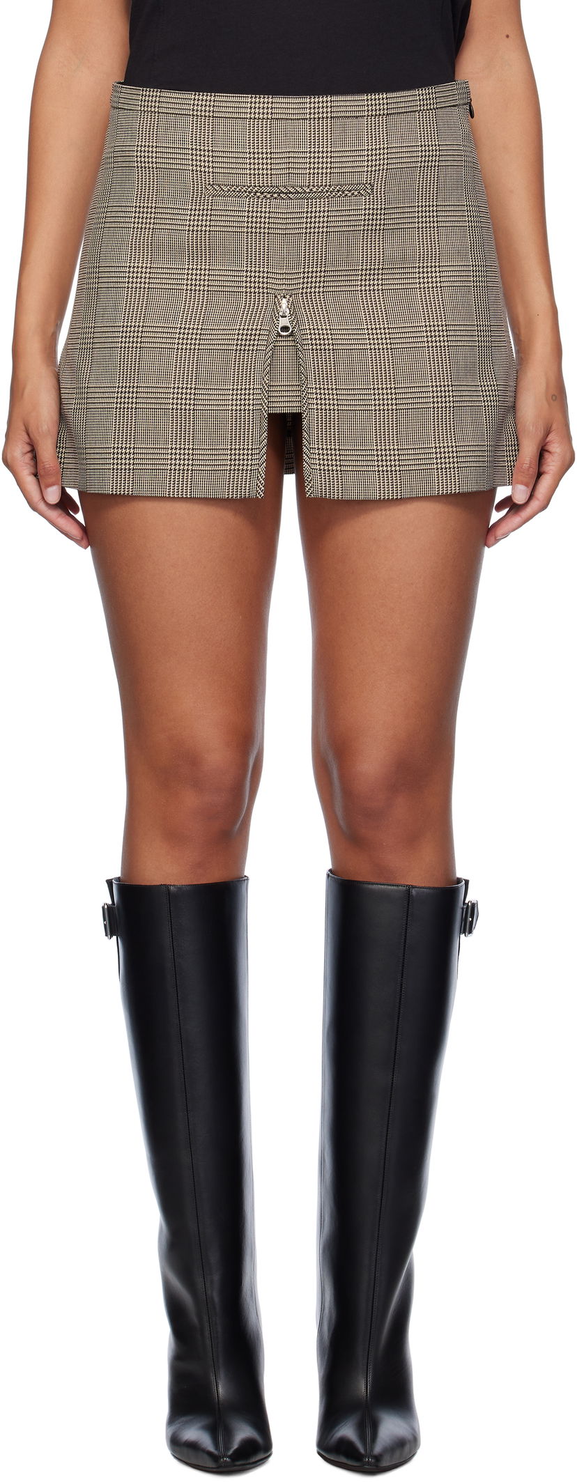 Nederdel Courrèges Tailored Prince Of Wales Miniskirt Brun | 324CJU180PL0166