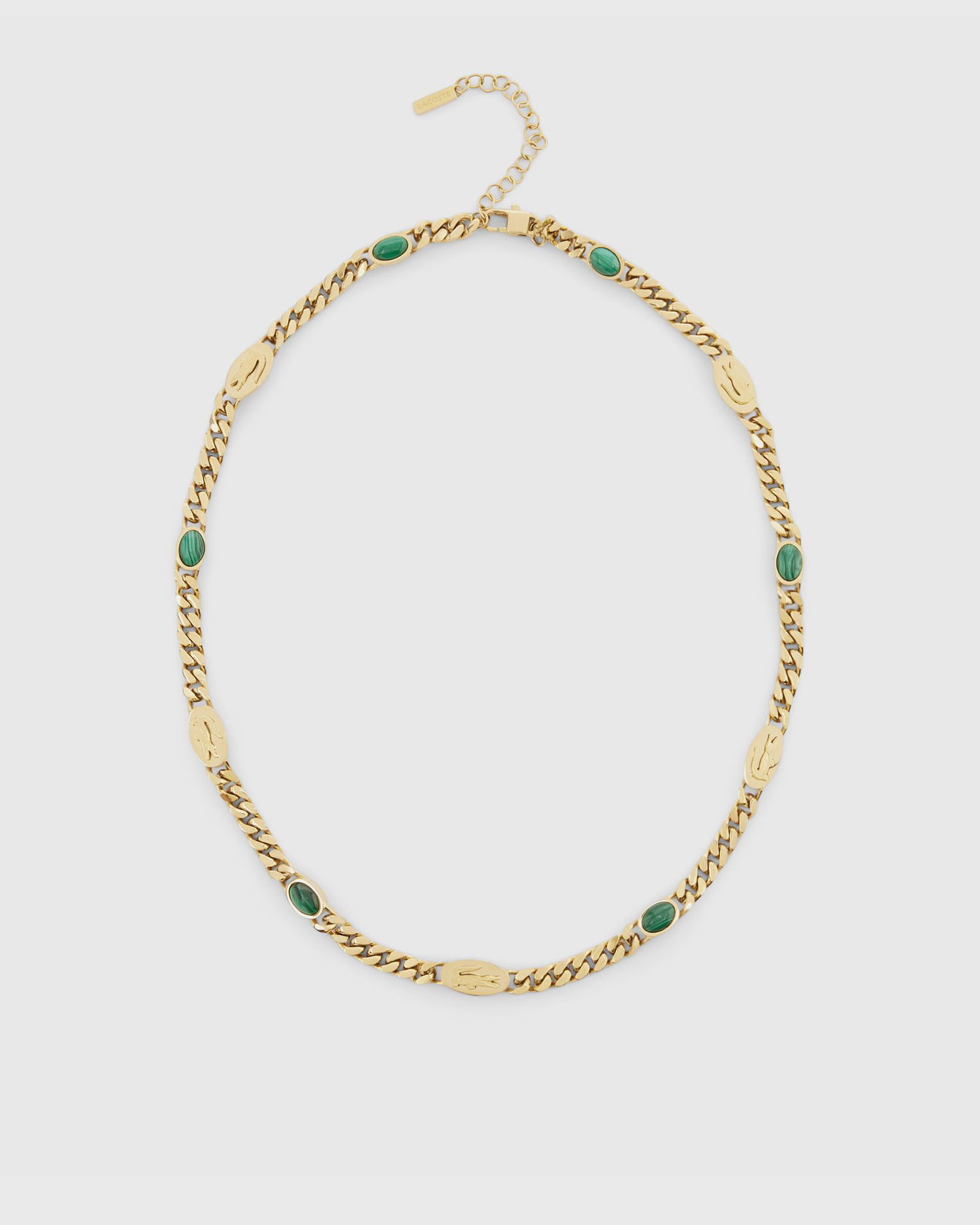 Halskæde Lacoste Malachite and Crocodile Embossed Curb Chain Necklace Flerfarvet | JL127N-712, 1