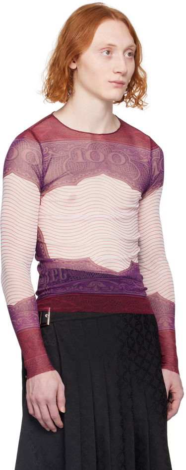 T-shirts og tank tops Jean Paul Gaultier Gaultier Sheer Long Sleeve T-Shirt Lilla | 24/25-U-TO017-T515-300128, 1
