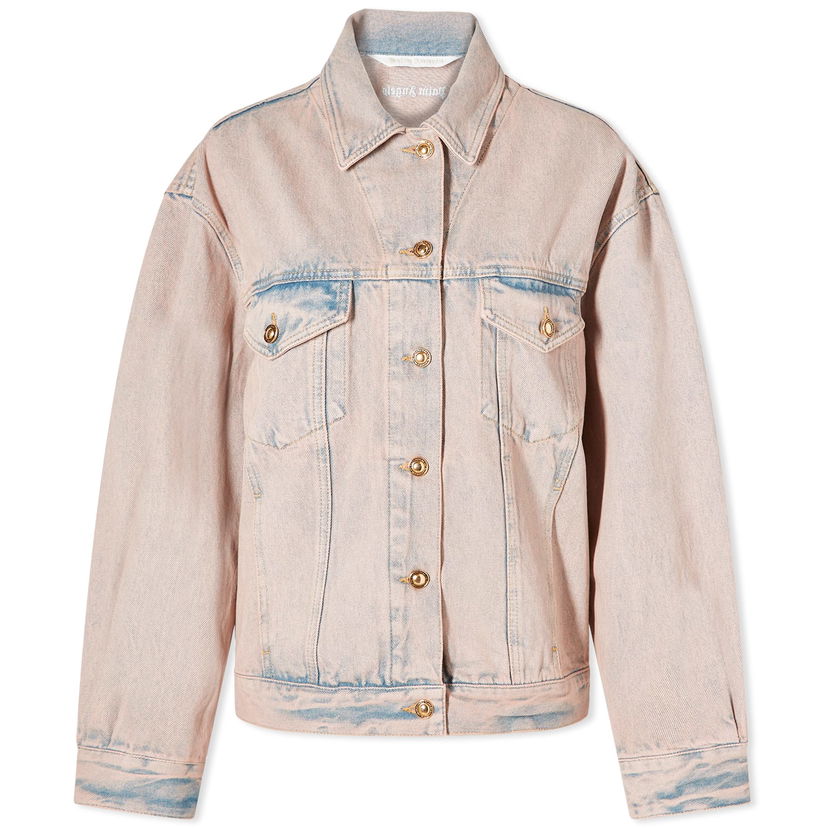 Jakke Palm Angels Overdye Loose Denim Jacket Lyserød | PWYE032S24DEN0013030