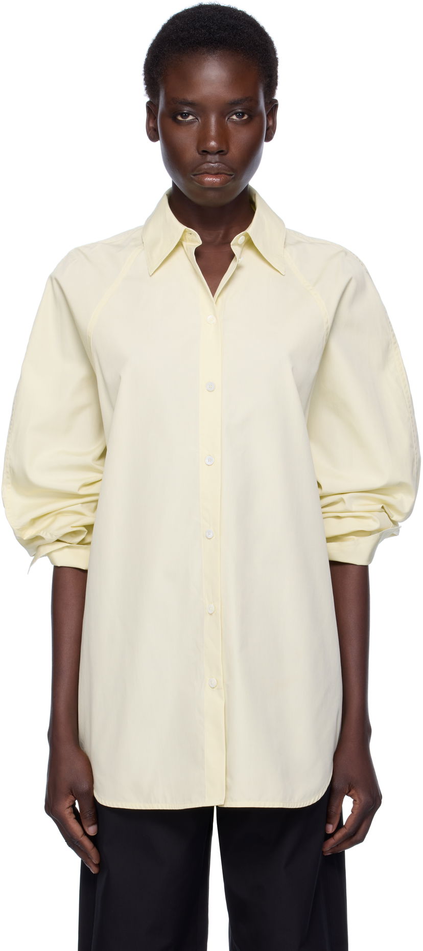 Skjorte TOTEME TOTEME Raw Raglan Shirt Gul | 253-WRT0515-FB0226