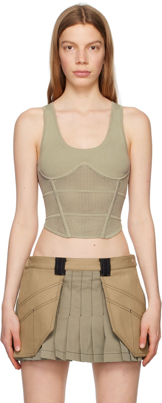 Tanktop Dion Lee Sport Corset Tank Top Grøn | A7720P23