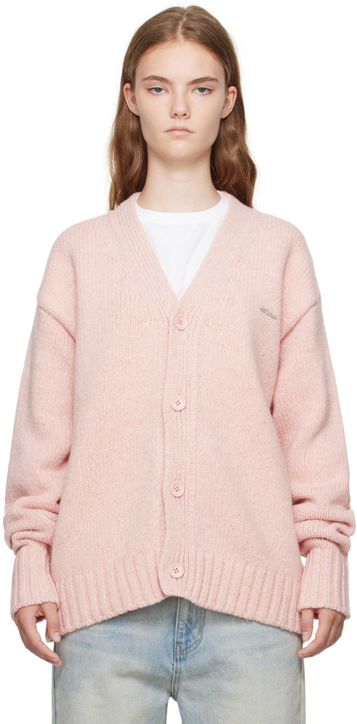 Sweater We11done Chunky V-Neck Cardigan Lyserød | WD-KC2-24-627-U-LP
