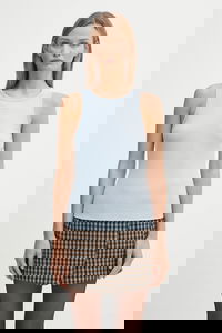 GANNI Soft Cotton Ribbed Tank Top