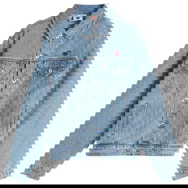 Jakke BBC IceCream ICECREAM Check Lined Denim Trucker Jacket, Size Large Blå | IC24411-BLU, 0