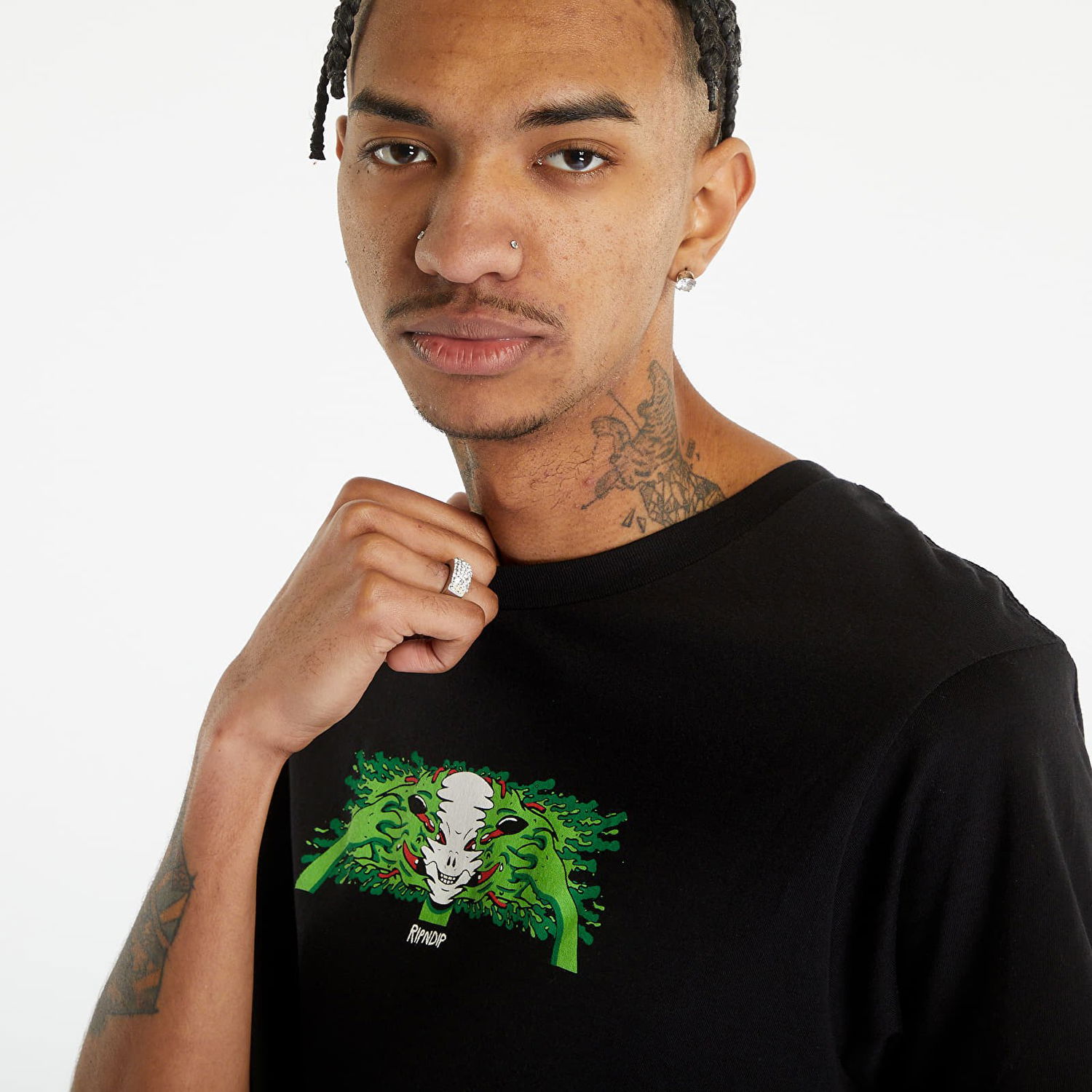 T-shirt RIPNDIP Skull Face Tee Sort | RND9957, 1
