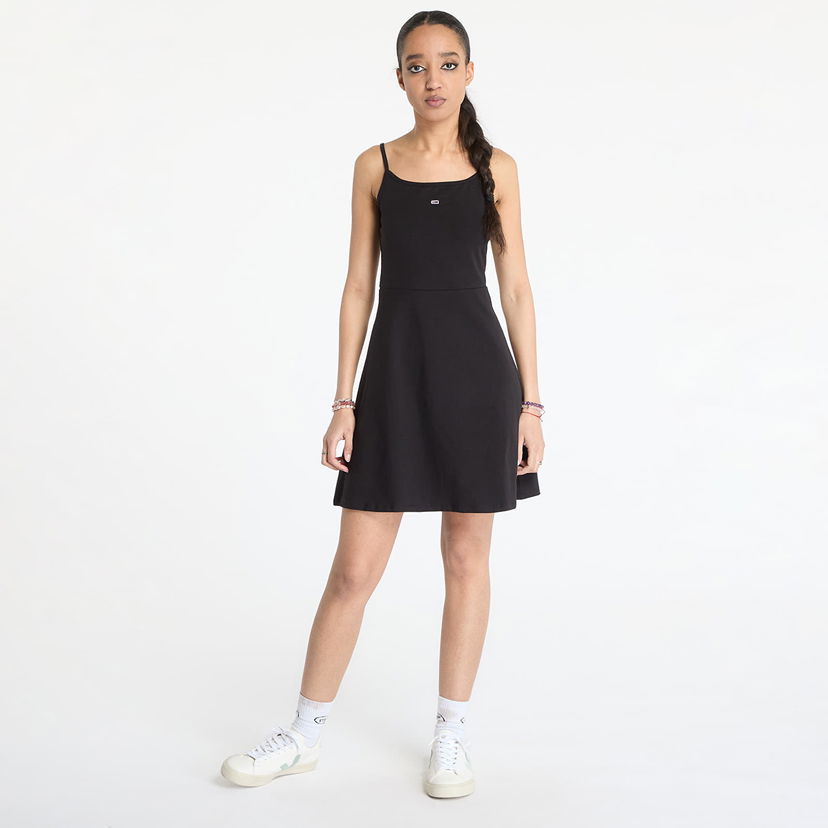 Kjole Tommy Hilfiger Tommy Jeans Essential Strap Dress Sort | DW0DW21354 BDS