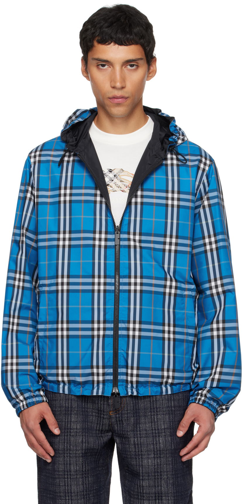 Jakke Burberry Burberry Hooded Reversible Jacket Blå | 8110369