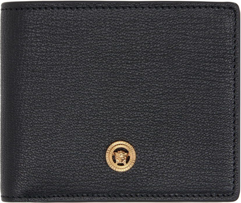 Tegnebog Versace Bifold Leather Wallet with Logo Accent Sort | DPU2463_1A10544