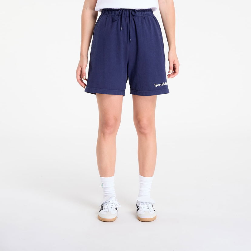 Shorts Sporty & Rich Serif Logo Gym Short UNISEX Dark Navy Mørkeblå | SH039602300BL106