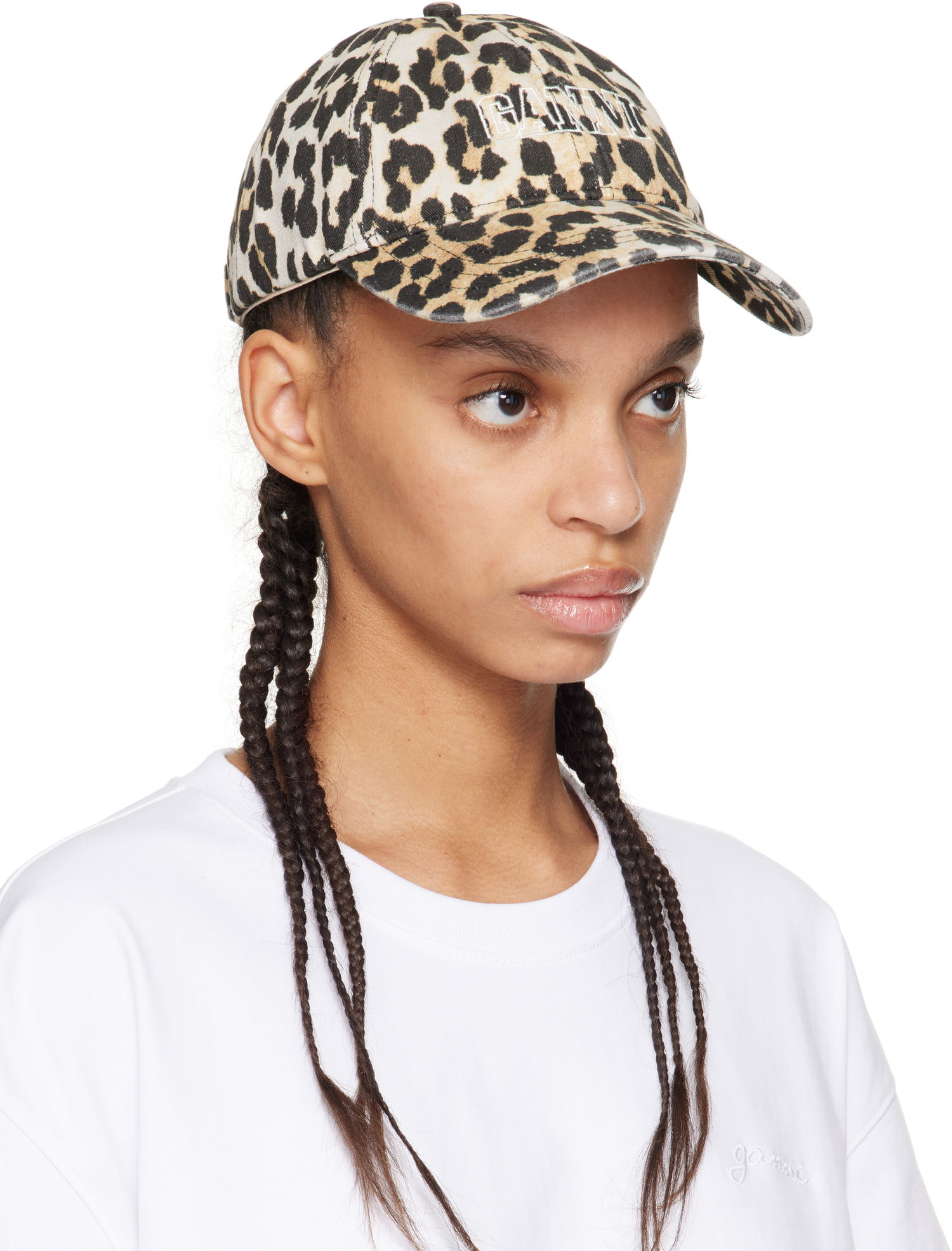 Kasket GANNI GANNI Leopard Print Baseball Cap Flerfarvet | A6303, 1